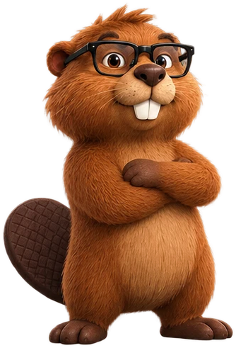 Castor the beaver, arms crossed: not on his watch